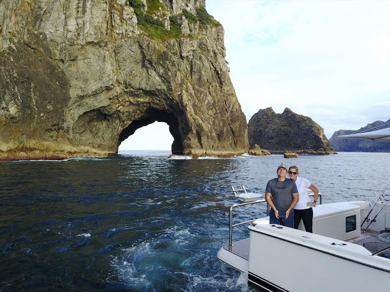 Russell Bianco and Gabriella Gabanna classic blue-water adventure aboard their Riviera 52 Enclosed Flybridge Majesnik - photo © Denby Browning