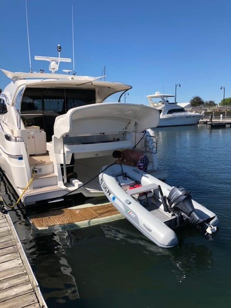 A tender garage was a ‘must have' for Roger and Laura - photo © Riviera Australia