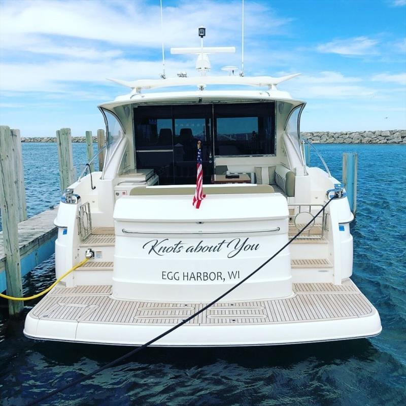 Roger and Laura have the freedom to explore new waters aboard their Riviera 4800 Sport Yacht ‘Knots About You” photo copyright Riviera Australia taken at  and featuring the Power boat class