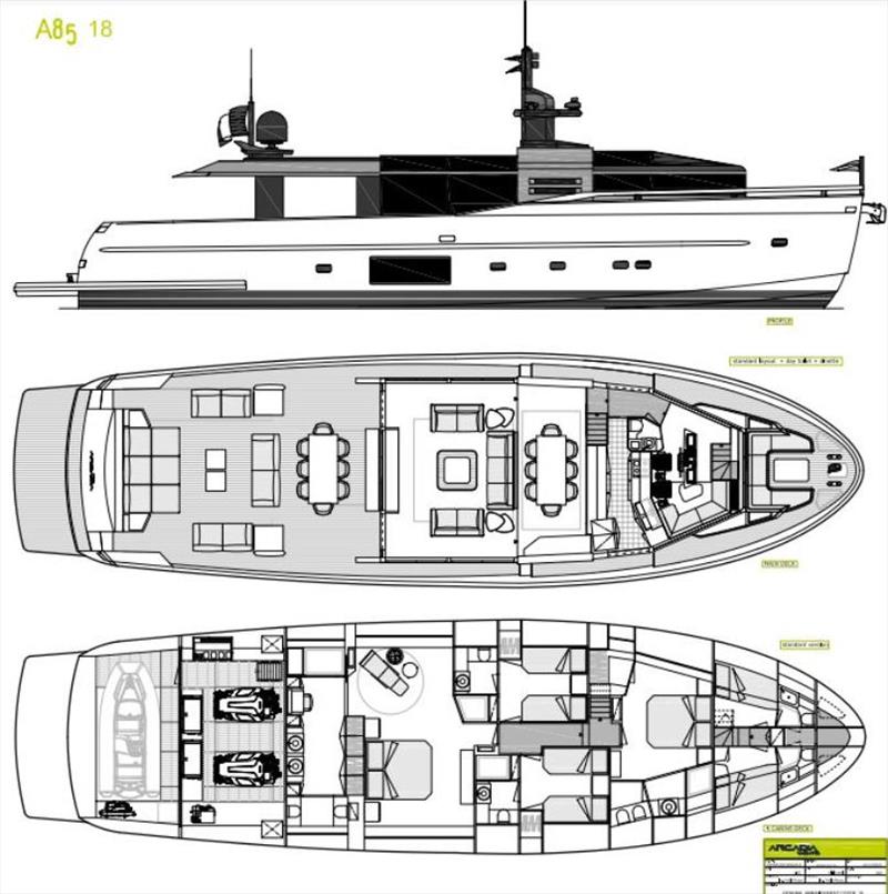 Arcadia A85 hull 18 GA photo copyright Arcadia Yachts taken at  and featuring the Power boat class