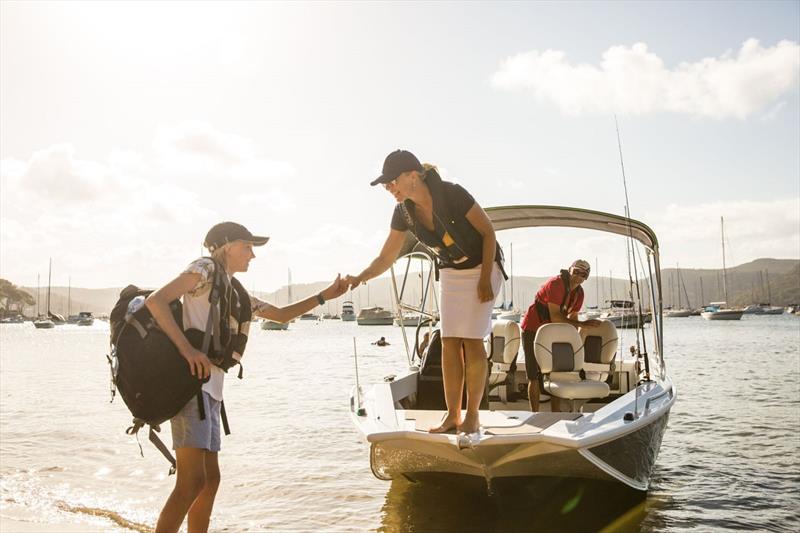 Family and friends about to set off from a beach in a runabout - photo © Neil Patchett