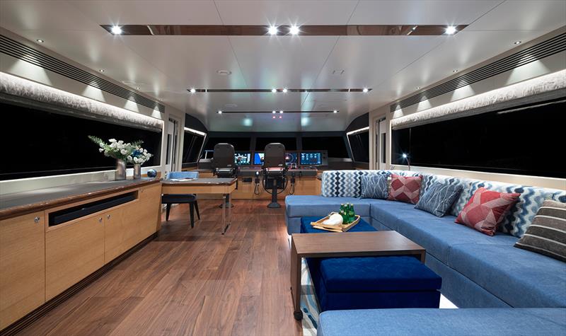 Tri-Deck Horizon FD92, Crowned Eagle Enclosed Skylounge photo copyright Chang Celeste taken at  and featuring the Power boat class