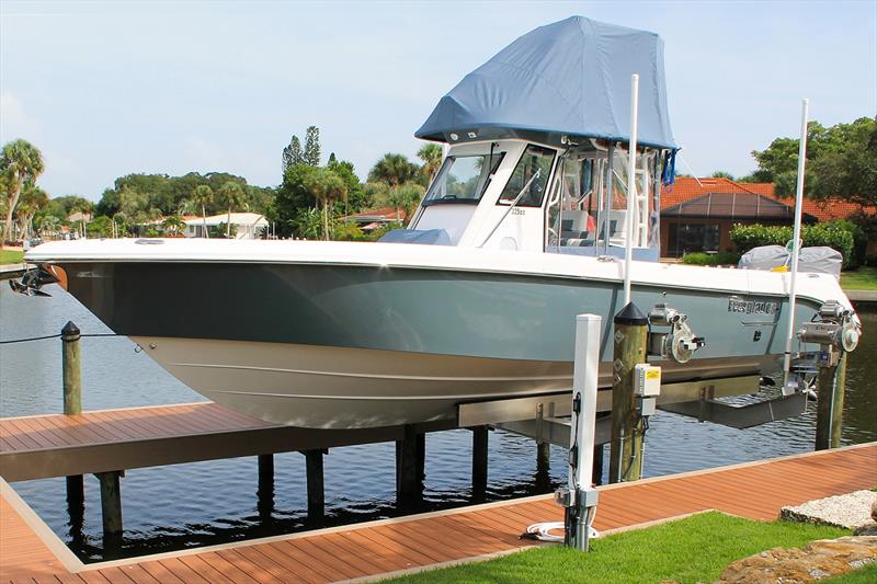 Boat on a Golden GatorVator™ boat lift  photo copyright Martin Flory Group taken at  and featuring the Power boat class