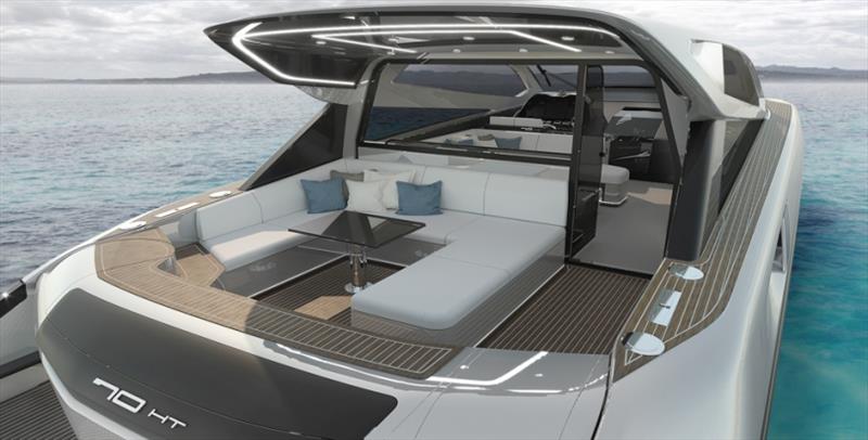 Otam 70HT - Dinette and cockpit - photo © Otam