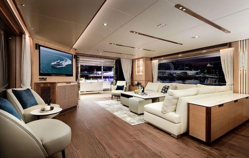 Horizon tri-deck FD92 - Salon photo copyright Horizon Yachts taken at  and featuring the Power boat class