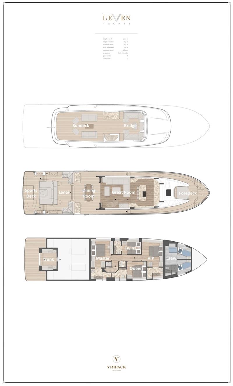 LeVen 90 - Deck plans photo copyright LeVen Yachts taken at  and featuring the Power boat class