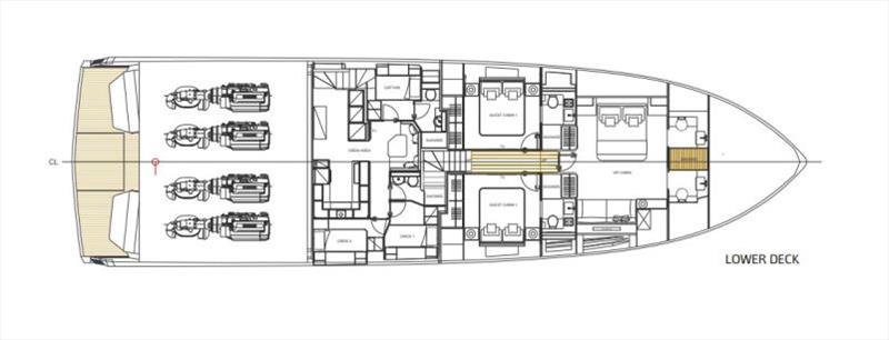 WHY200 - Lower deck photo copyright Wally Yachts taken at  and featuring the Power boat class