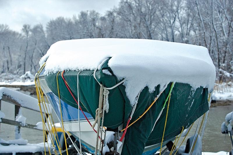 The number one task when making a wintertime check-up on your boat is ensuring your boat's winter cover is still doing its job. This one is questionable photo copyright Michel Istaphanous / BoatUS taken at  and featuring the Power boat class