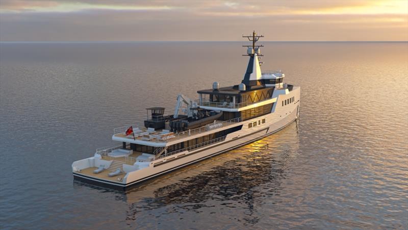 Sale announcement - Damen Yachting full custom 72m aft view - photo © Amels/Damen Yachting