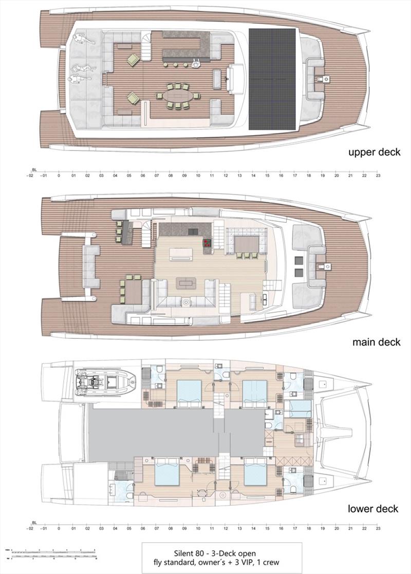 Silent 80 - 3 Deck open fly standard, owner´s plus 3 VIP, 1 crew photo copyright Silent Yachts taken at  and featuring the Power boat class