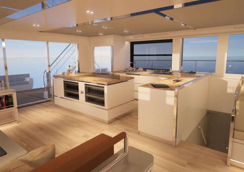 Silent 80 F Salon, Kitchen - photo © Silent Yachts