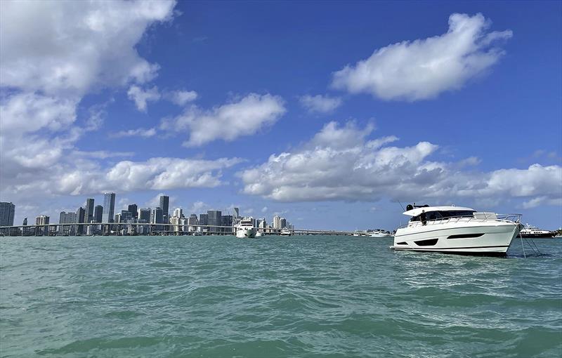 Jorge and Kathy Trigo along their daughters and friends had an amazing weekend cruising along the South Florida Coast on their new Maritimo X60 - photo © Maritimo