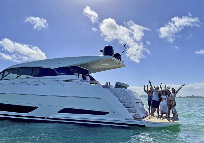 Jorge and Kathy Trigo along their daughters and friends had an amazing weekend cruising along the South Florida Coast on their new Maritimo X60 - photo © Maritimo