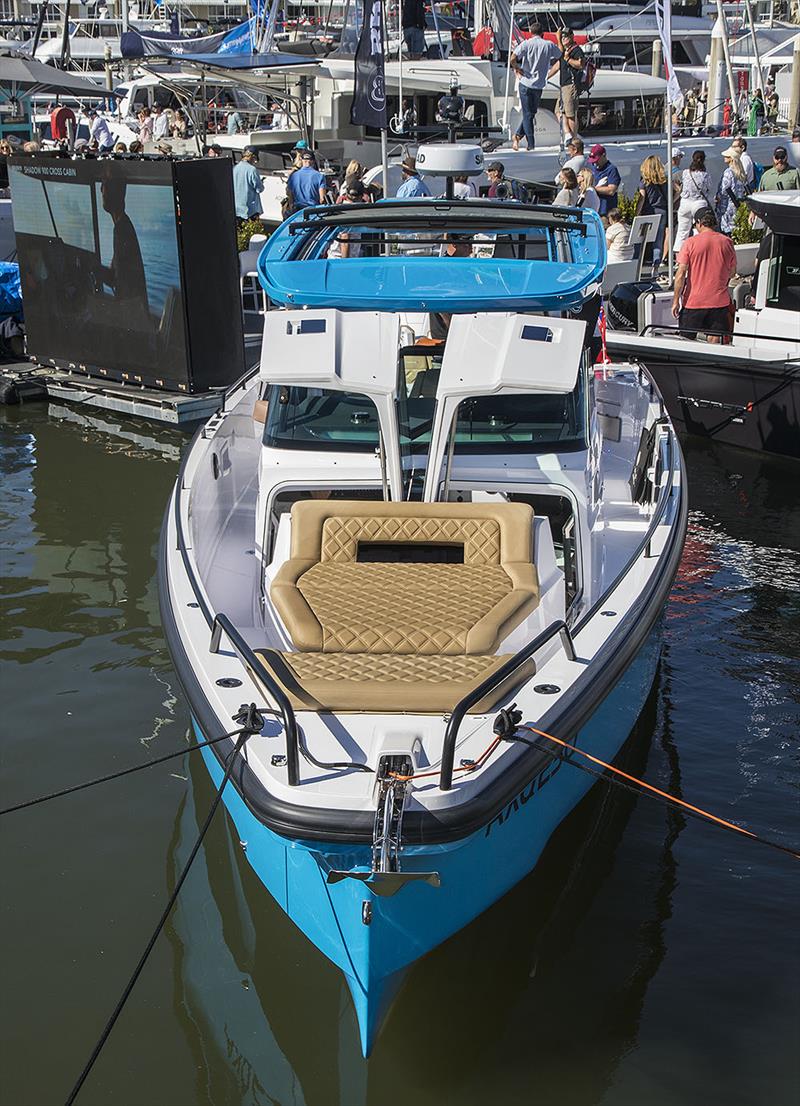 Gull wing doors are both novel and very useful in adding to the amenity of the Axopar range. - photo © John Curnow