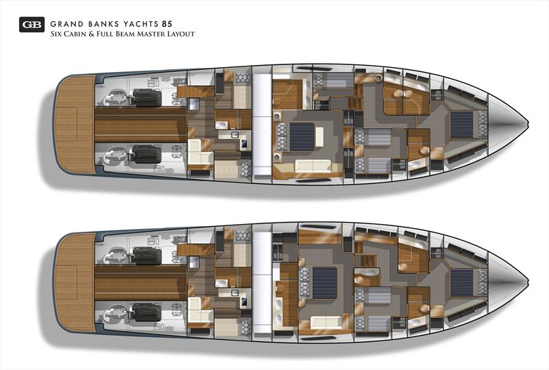 Grand Banks 85 Lower deck GA photo copyright Grand Banks Yachts taken at  and featuring the Power boat class