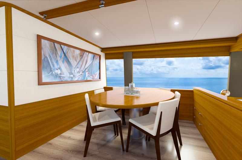 Grand Banks 85 Main Deck Dining - photo © Grand Banks Yachts