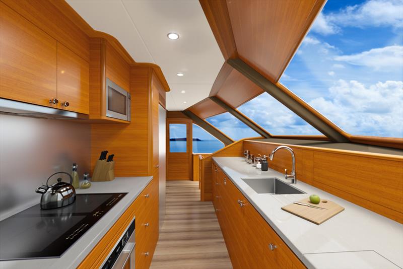 Grand Banks 85 galley view - photo © Grand Banks Yachts