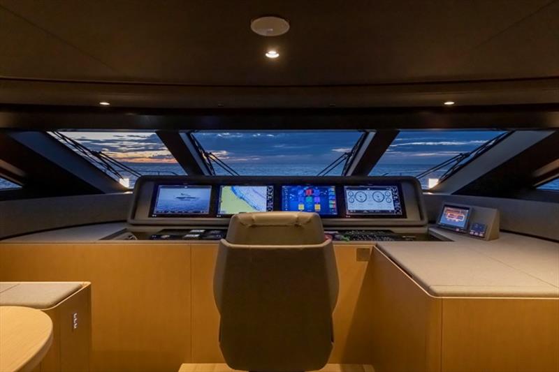 Ferretti Yachts 1000 wheel house photo copyright Alberto Cocchi taken at  and featuring the Power boat class