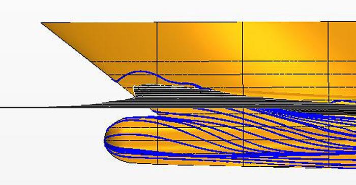 Computational Fluid Dynamics Model test image @14 knots photo copyright Bray Yacht Design And Research Ltd taken at  and featuring the Power boat class