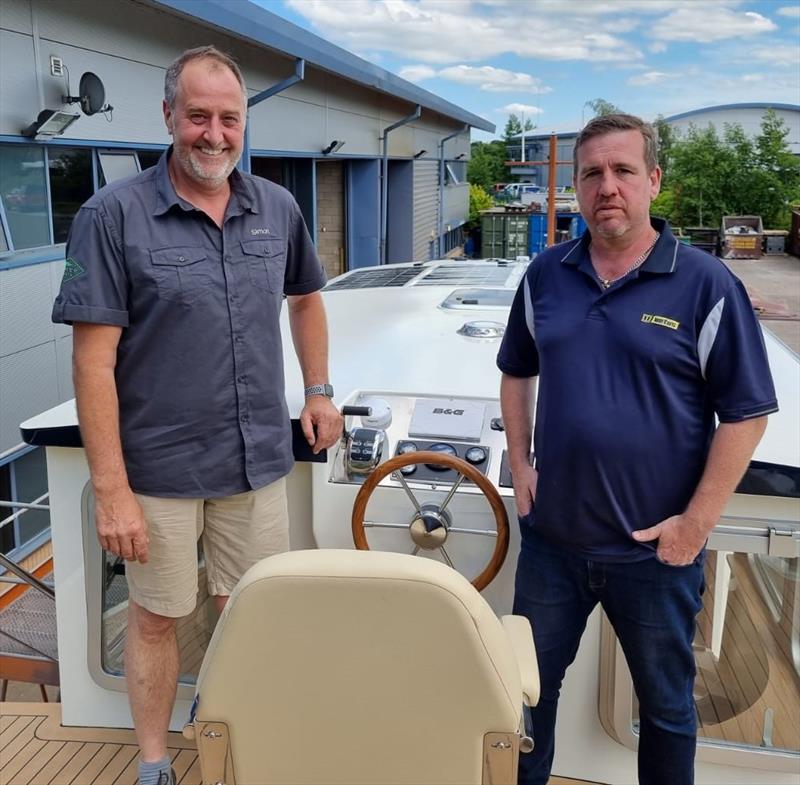 New Branch Manager for the VETUS UK office Ray Browning (pictured right) with Simon Piper of Piper Boats this week photo copyright VETUS taken at  and featuring the Power boat class