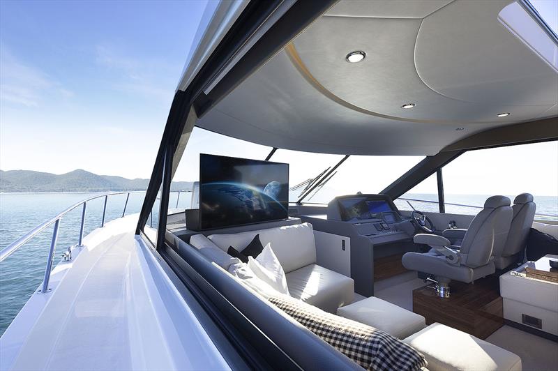 Huge vista windows provide, light and breeze a plenty - Maritimo S55 - photo © Maritimo