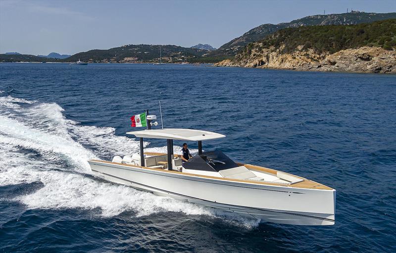 The new Swan Shadow at the Sardinia Challenge based out of Porto Cervo photo copyright Nautor's Swan taken at  and featuring the Power boat class