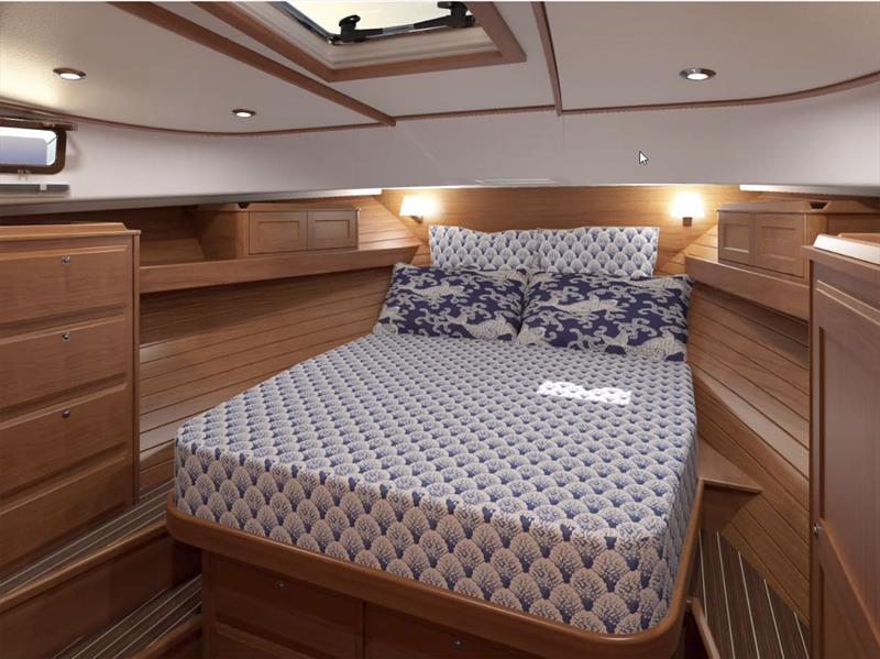 For'ard Master Stateroom of the new 43 Salon Express photo copyright Sabre Yachts taken at  and featuring the Power boat class