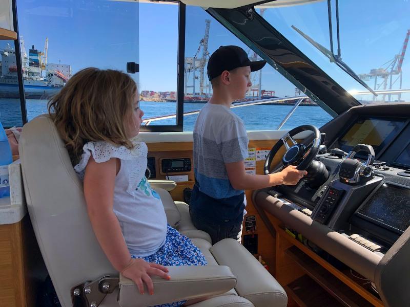 There is plenty of room for family fun aboard the 445 SUV for Wayne and Pam's five grandchildren photo copyright Wayne Osborn taken at  and featuring the Power boat class