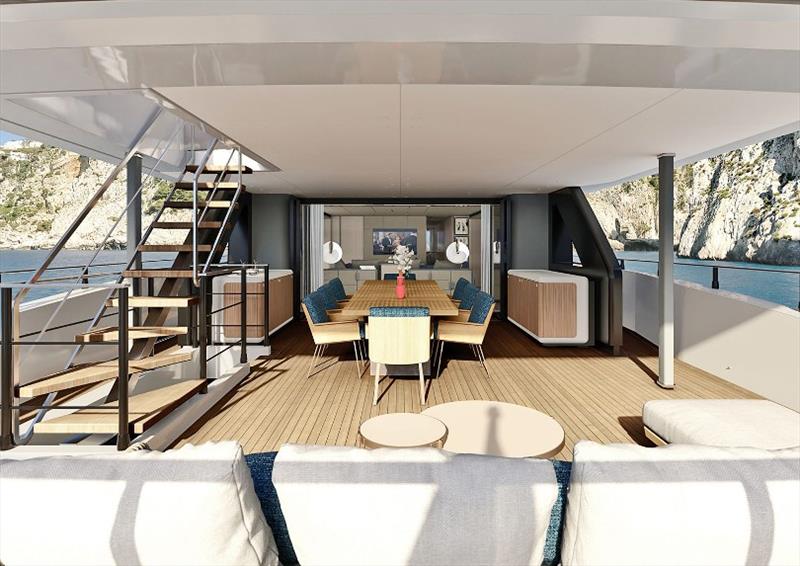 Custom Line 140' aft deck photo copyright Custom Line taken at  and featuring the Power boat class