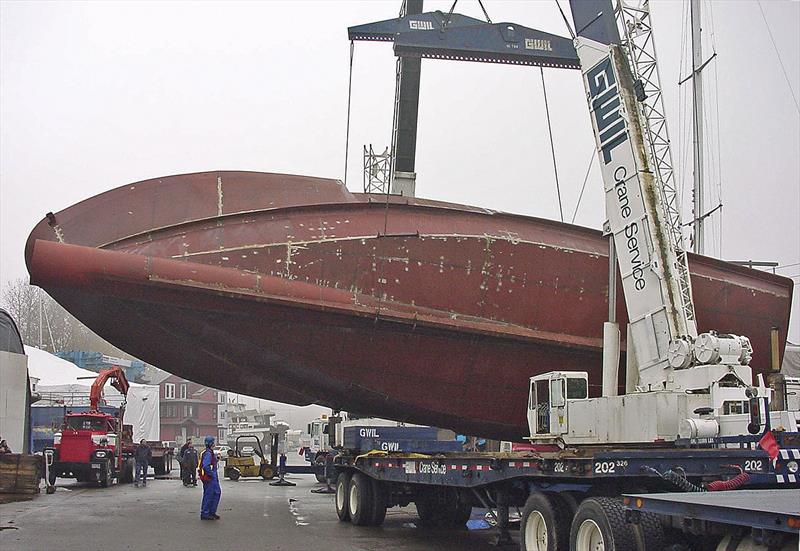 The yard can use large, even full-length metal hull plates which reduces seam welds and increases hull fairness photo copyright Pat Bray taken at  and featuring the Power boat class