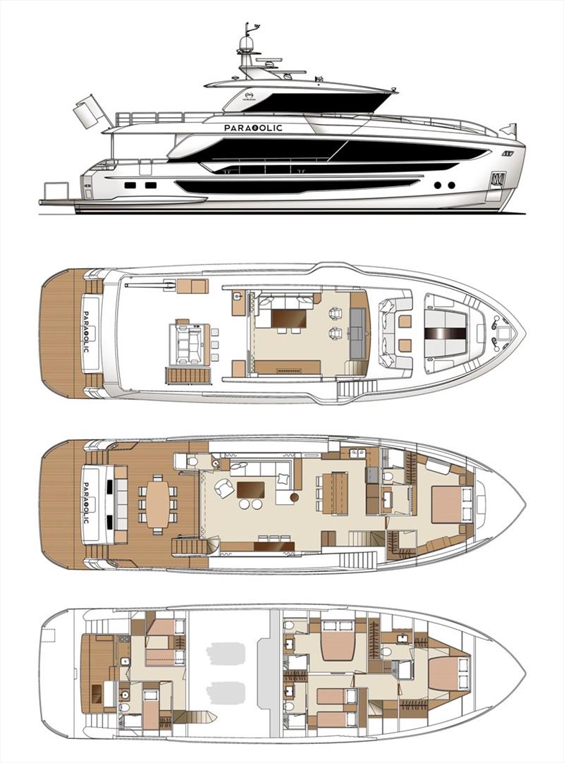 Horizon FD80 Hull 5 Color GA - photo © Horizon Yachts