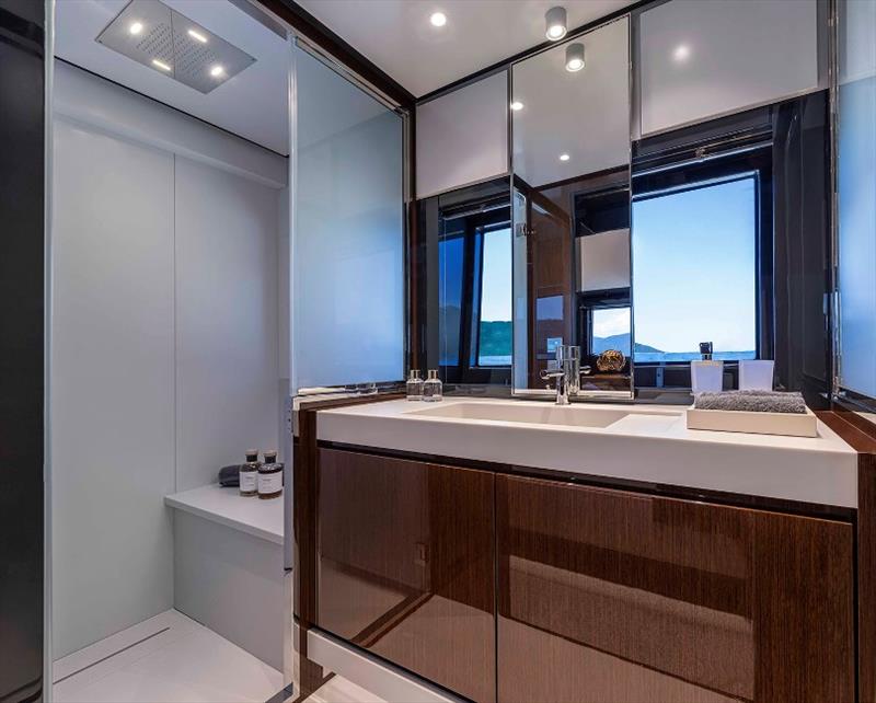 Riva 68' Diable master bathroom photo copyright Alberto Cocchi taken at  and featuring the Power boat class