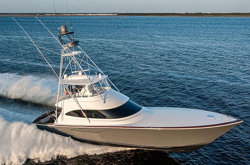 Revered sports fishing brand Viking is part of the stable. This is the brand new 64 Convertible. Four staterooms and twin 2000mhp MTUs for 42 knots WOT and 36 knot cruising photo copyright Short Marine taken at  and featuring the Power boat class