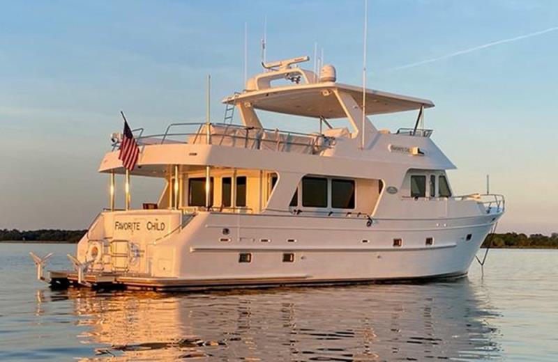 Favorite Child, a 2007 650 Outer Reef Motoryacht, enjoying a peaceful moment in Oxford, Maryland photo copyright Outer Reef Yachts taken at  and featuring the Power boat class