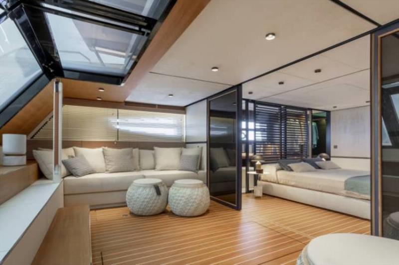 EVO V8 master cabin and lounge photo copyright Studio Borlenghi taken at  and featuring the Power boat class