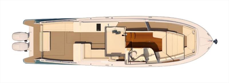 4z cabin layout - Berths and a yacht-sized head provides all the comforts of home photo copyright MJM Yachts taken at  and featuring the Power boat class
