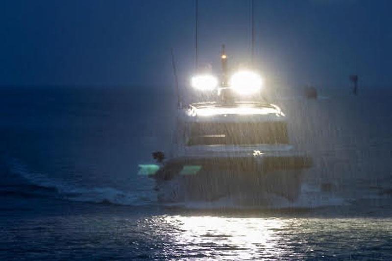 The tactical Adventure 44 at night photo copyright Tactical Custom Boats taken at  and featuring the Power boat class