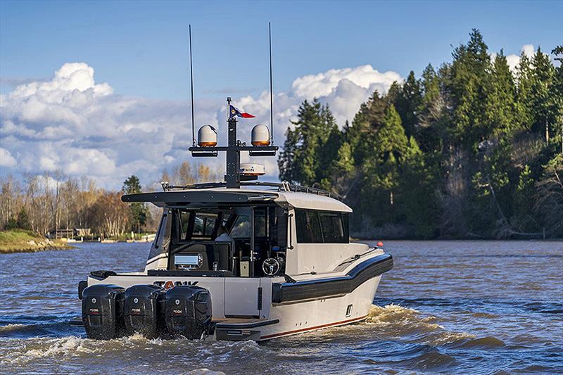 The Adventure 44 doing exactly what it has been built for photo copyright Tactical Custom Boats taken at  and featuring the Power boat class