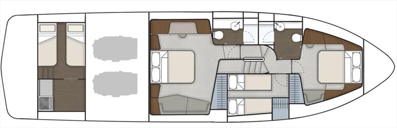 Fairline Squadron 58 - Lower deck three cabin - photo © Fairline Yachts