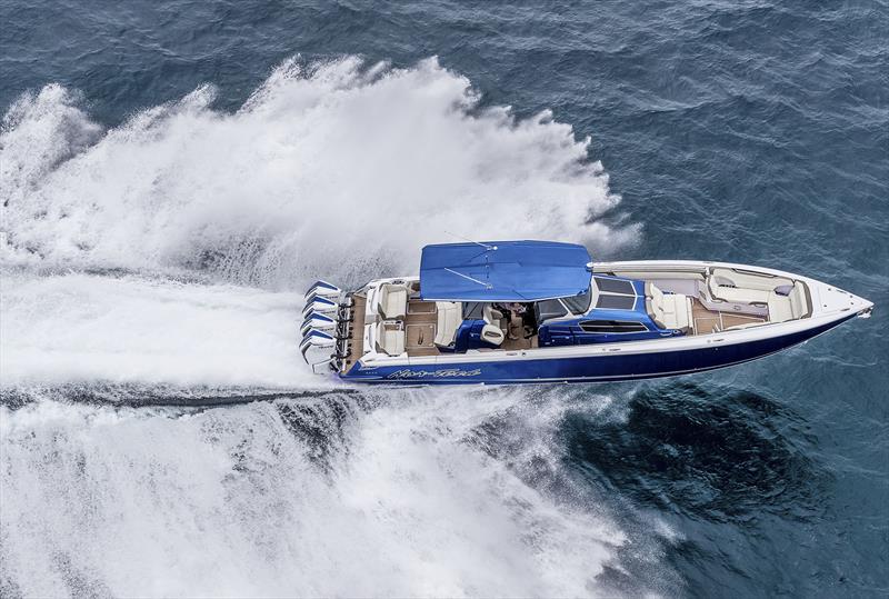 Quad installation Mercury Racing 450R on board a Nor-Tech CC photo copyright Tom Leigh taken at  and featuring the Power boat class