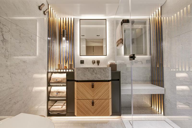 55m Al Waab - VIP Bathroom photo copyright Alia Yachts / Pozitif Studio taken at  and featuring the Power boat class
