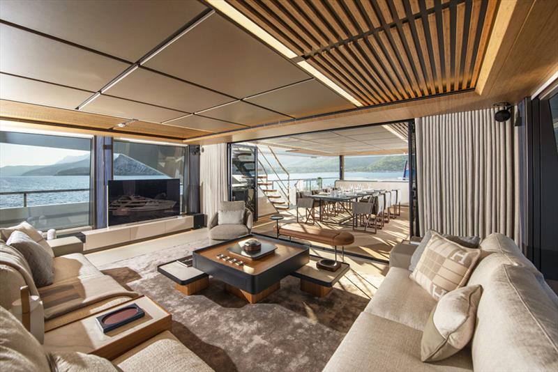 55m Al Waab - Skylounge looking SB aft photo copyright Alia Yachts / Pozitif Studio taken at  and featuring the Power boat class