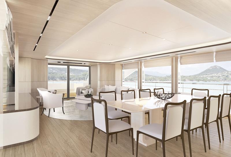 YN202 - 34m Moonen 110, dining - photo © Moonen Yachts