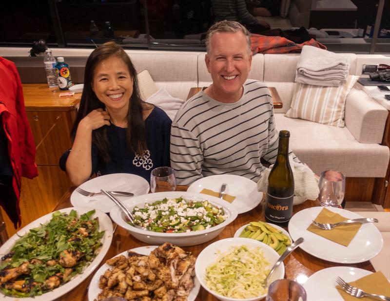 Lance and Caroline Merker, and their son Kyle, love spending time on board, either relaxing or preparing the day's catch for the evening meal. - photo © Riviera Australia