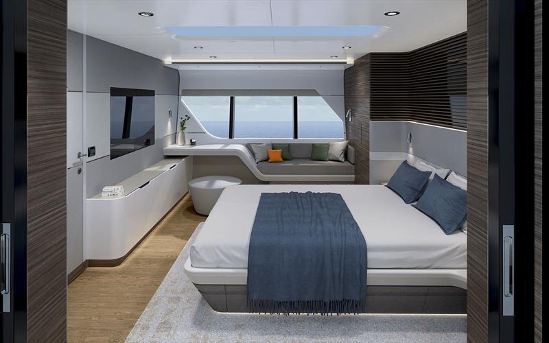 CLX96 SAV - VIP room photo copyright CL Yachts taken at  and featuring the Power boat class