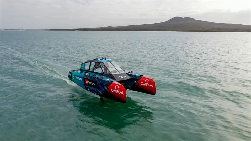Emirates Team NZ's hydrogen powered chase boat hist speeds of 50kts and has a greater range than 2021 generation chase boats photo copyright Emirates Team New Zealand taken at Royal New Zealand Yacht Squadron and featuring the Power boat class