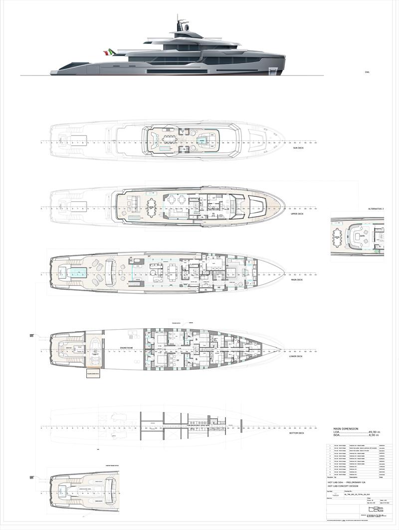 T500 Tethys explorer superyacht - GA - photo © Tankoa Yachts