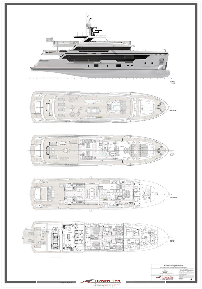 RSY 40m Explorer - GA - photo © Rosetti Superyachts