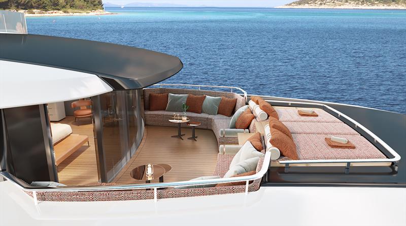 Custom Line Navetta 50 - Armatore Terrace - Renders by ACPV Architects Antonio Citterio Patricia Viel - photo © Custom Line