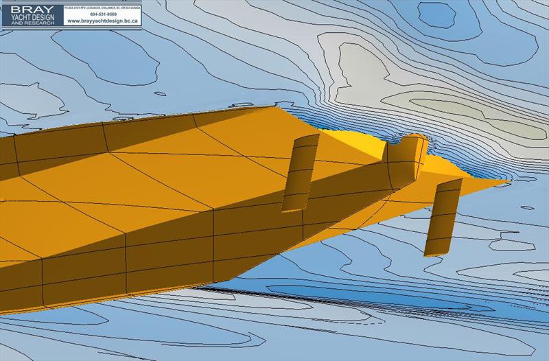 The stern bulb photo copyright Bray Yacht Design taken at  and featuring the Power boat class